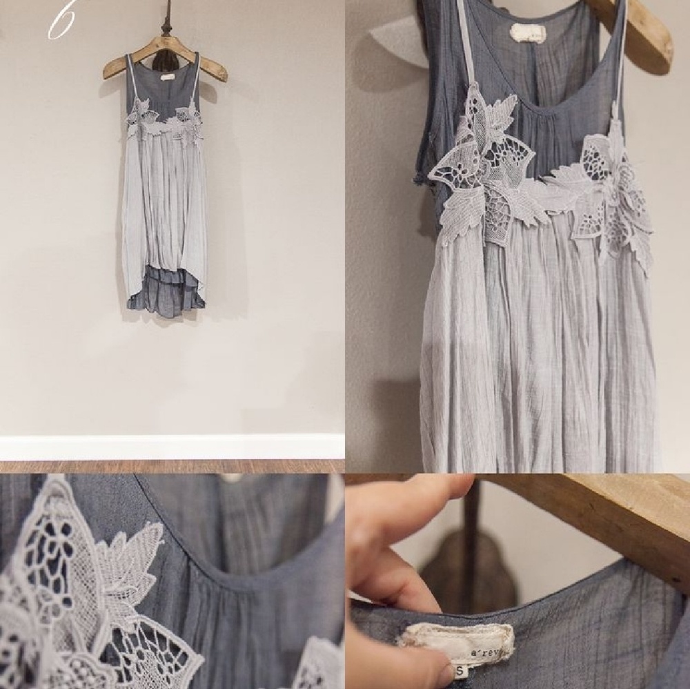A'reve stone / gray blue dress